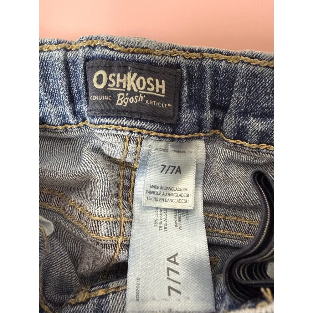 OshKosh B'gosh Kids Jeans Denim Distressed‎ Knee Straight Leg Size 7A